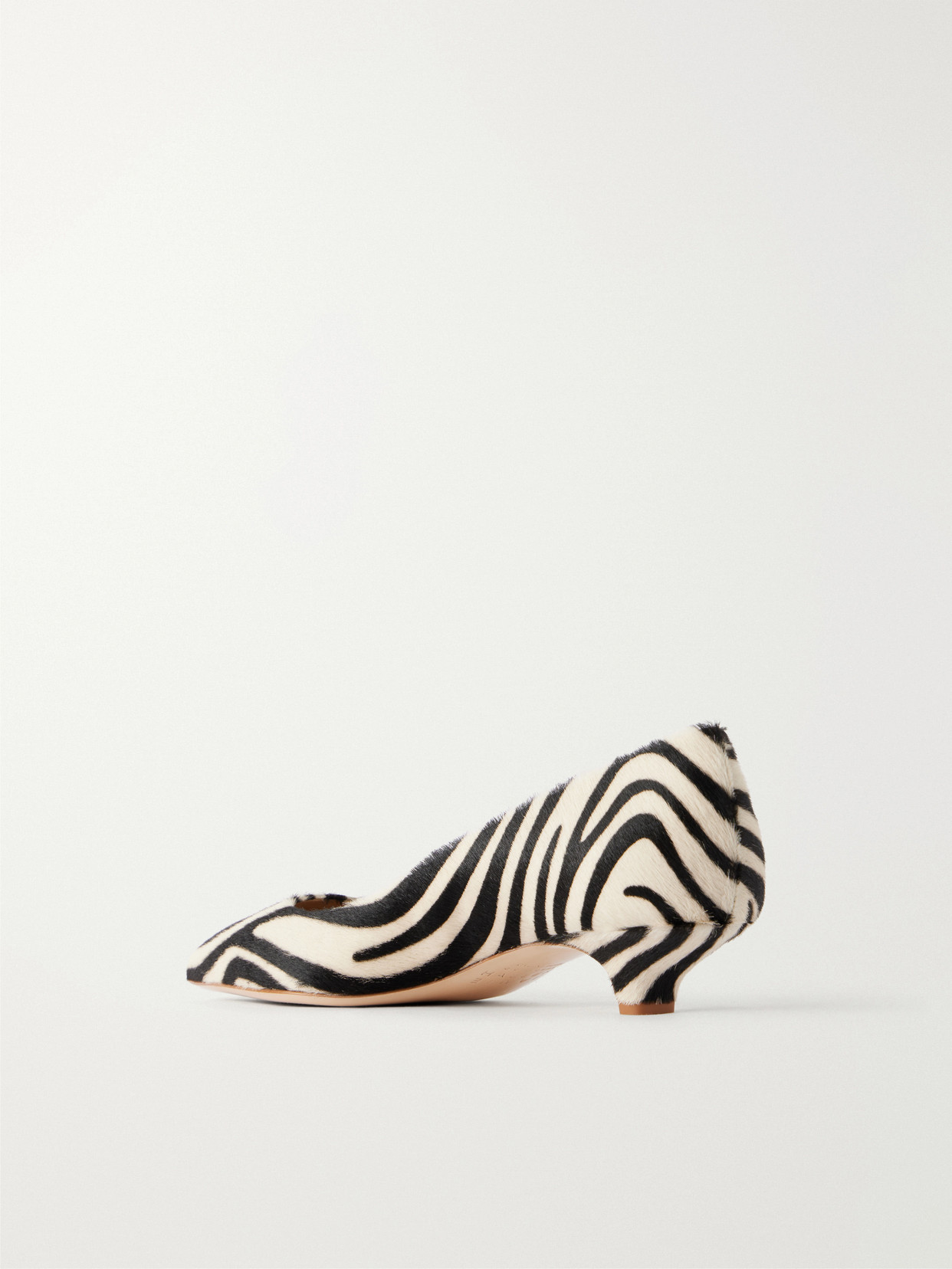 The Kitty Point 30 Zebra-Print Calf-Hair Pumps