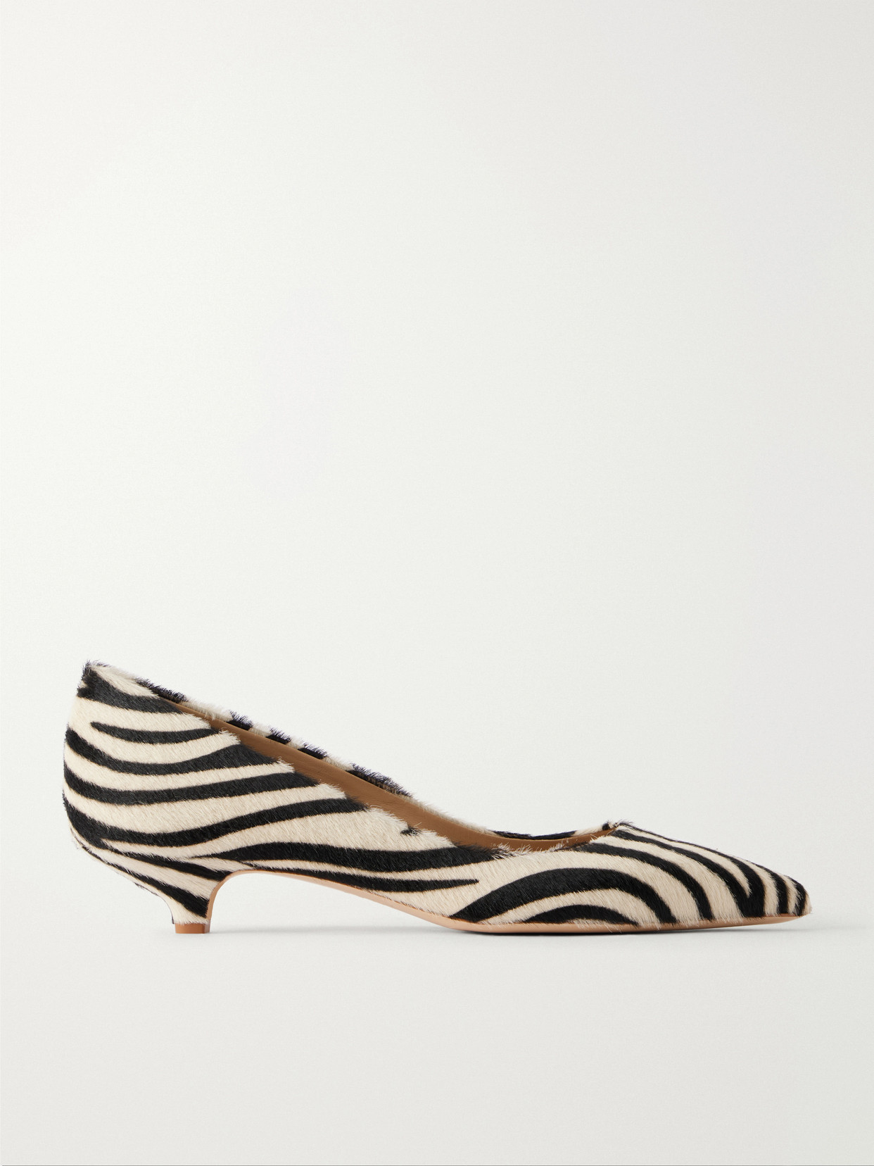 The Kitty Point 30 Zebra-Print Calf-Hair Pumps