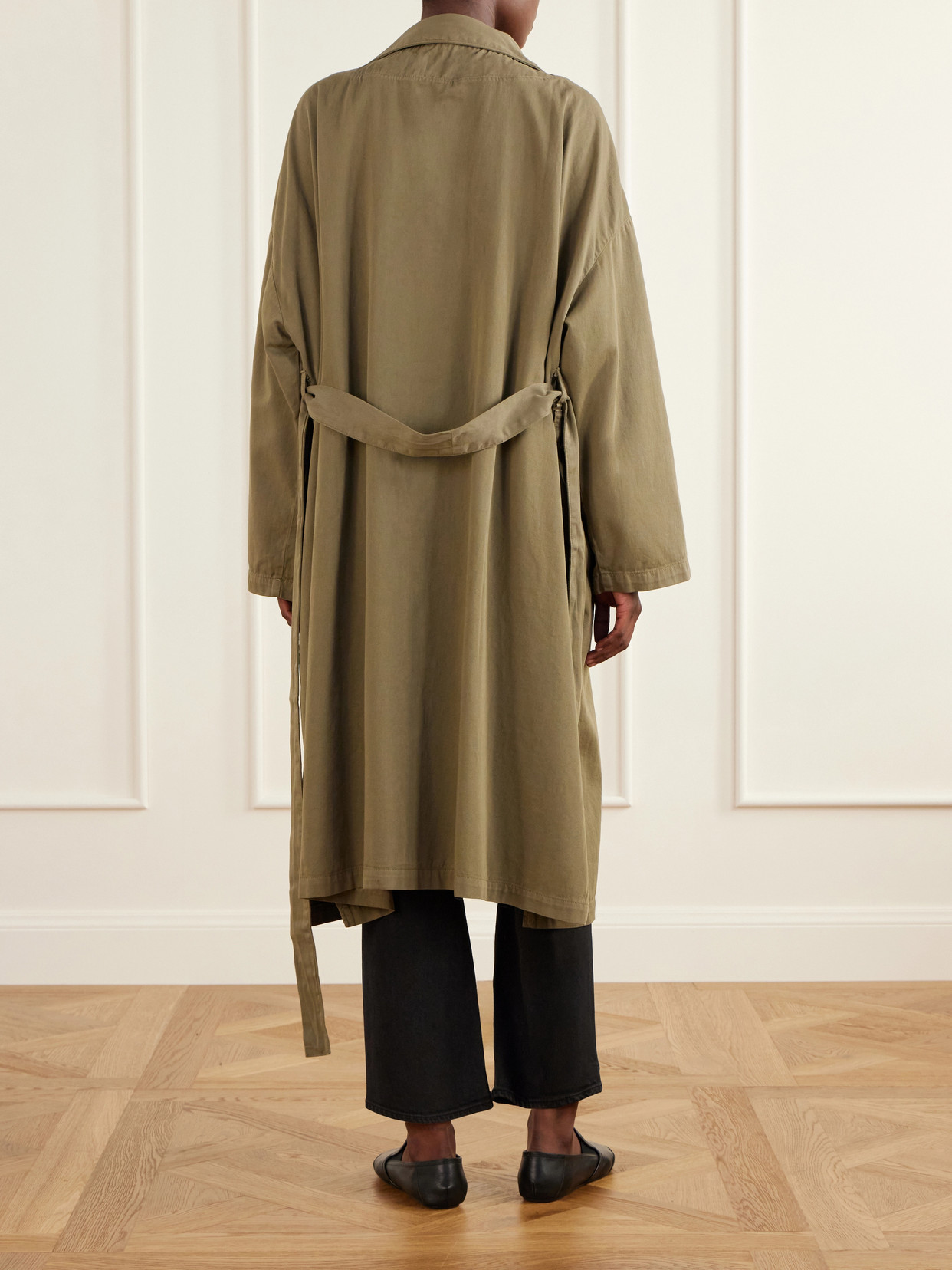 The York Robe Belted Cotton-Twill Coat