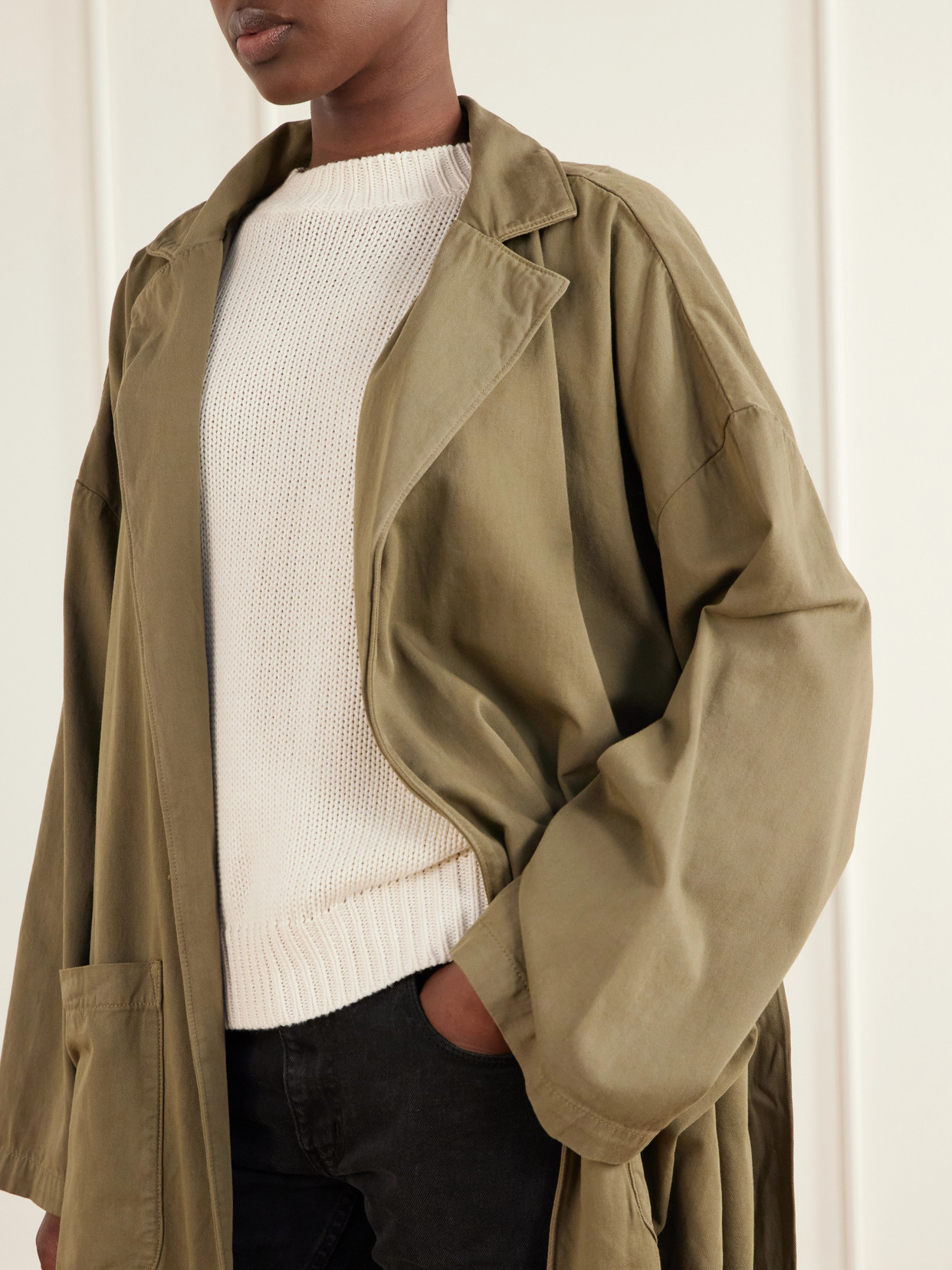 The York Robe Belted Cotton-Twill Coat
