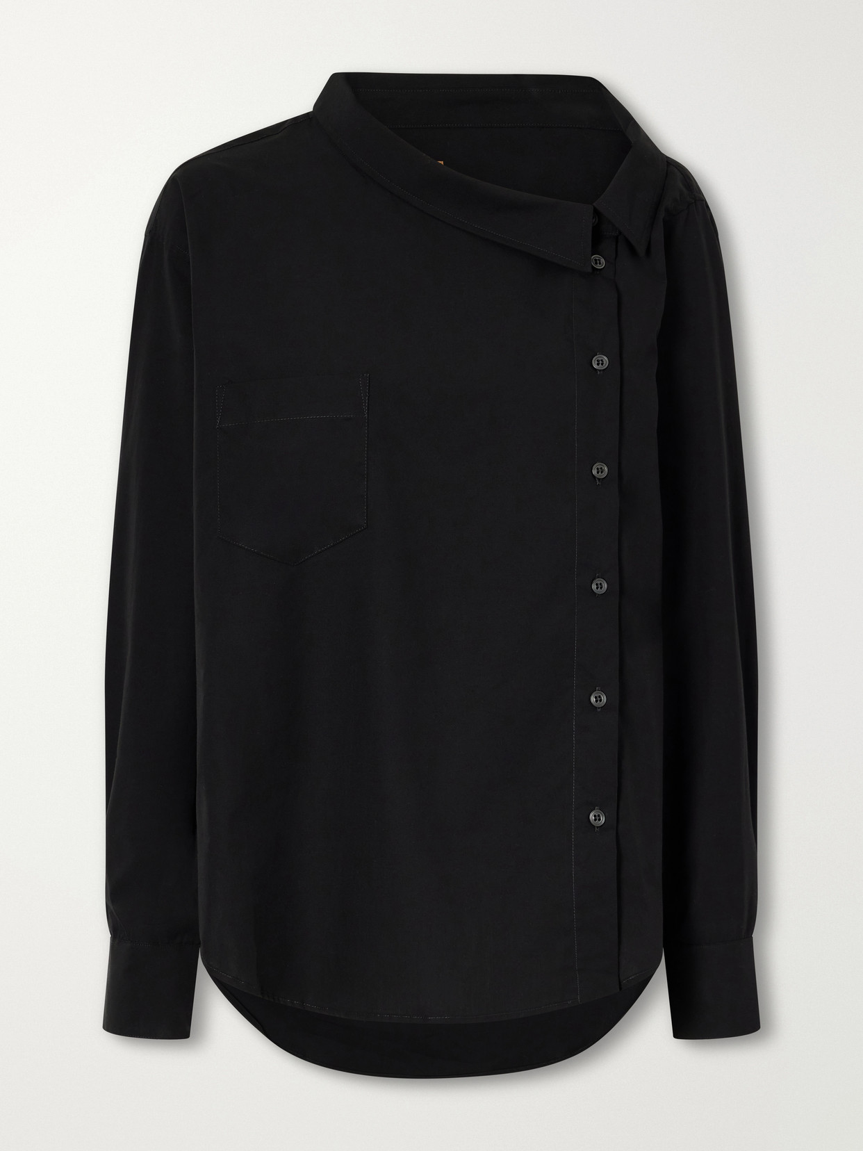Jamie Haller The Asymmetry Cotton-poplin Shirt In Black