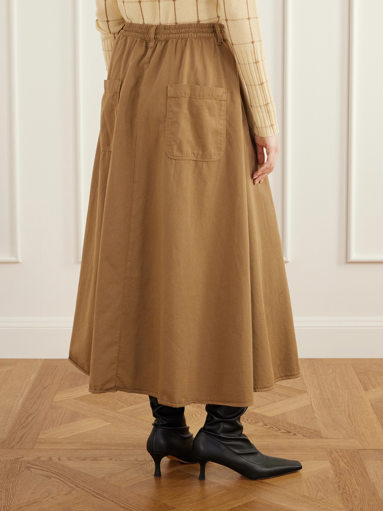 The Venetian Pleated Cotton-Twill Midi