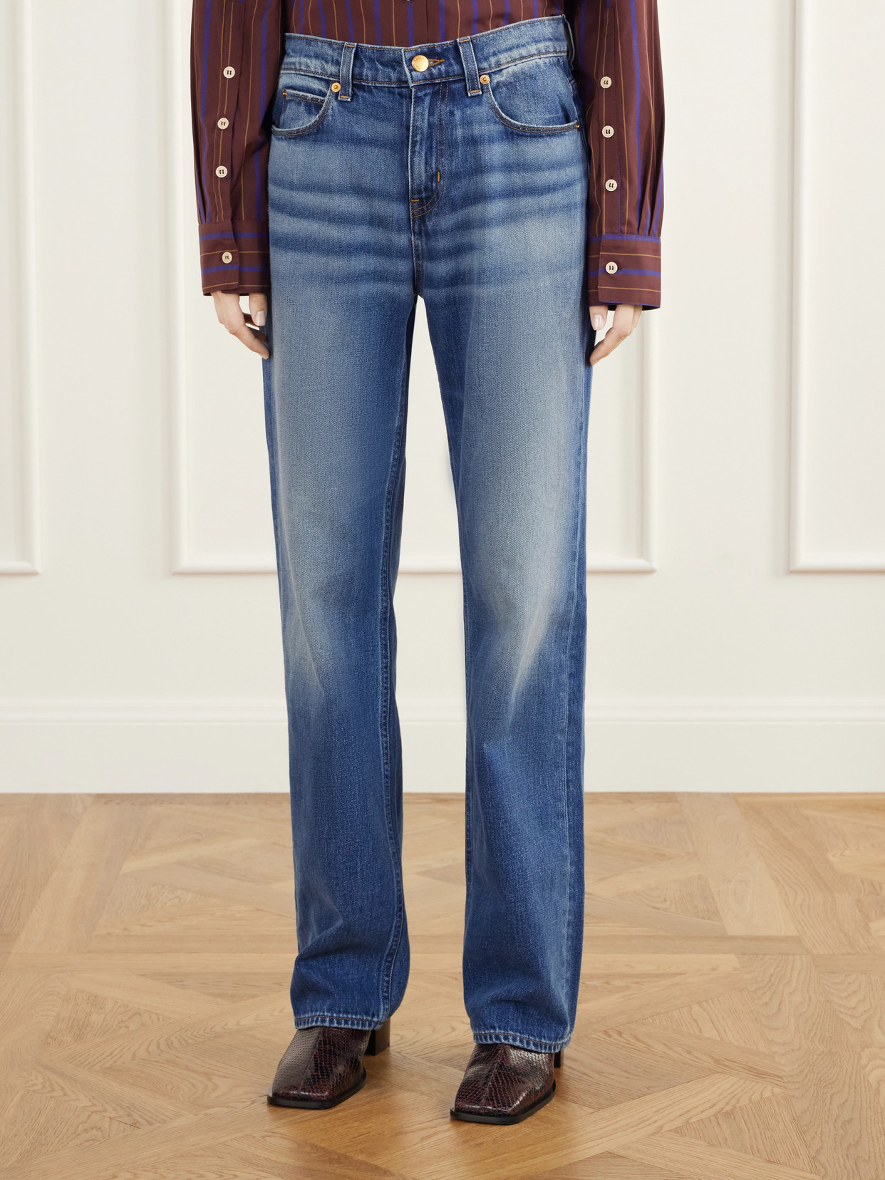 The Chic Straight Mid-Rise Jeans