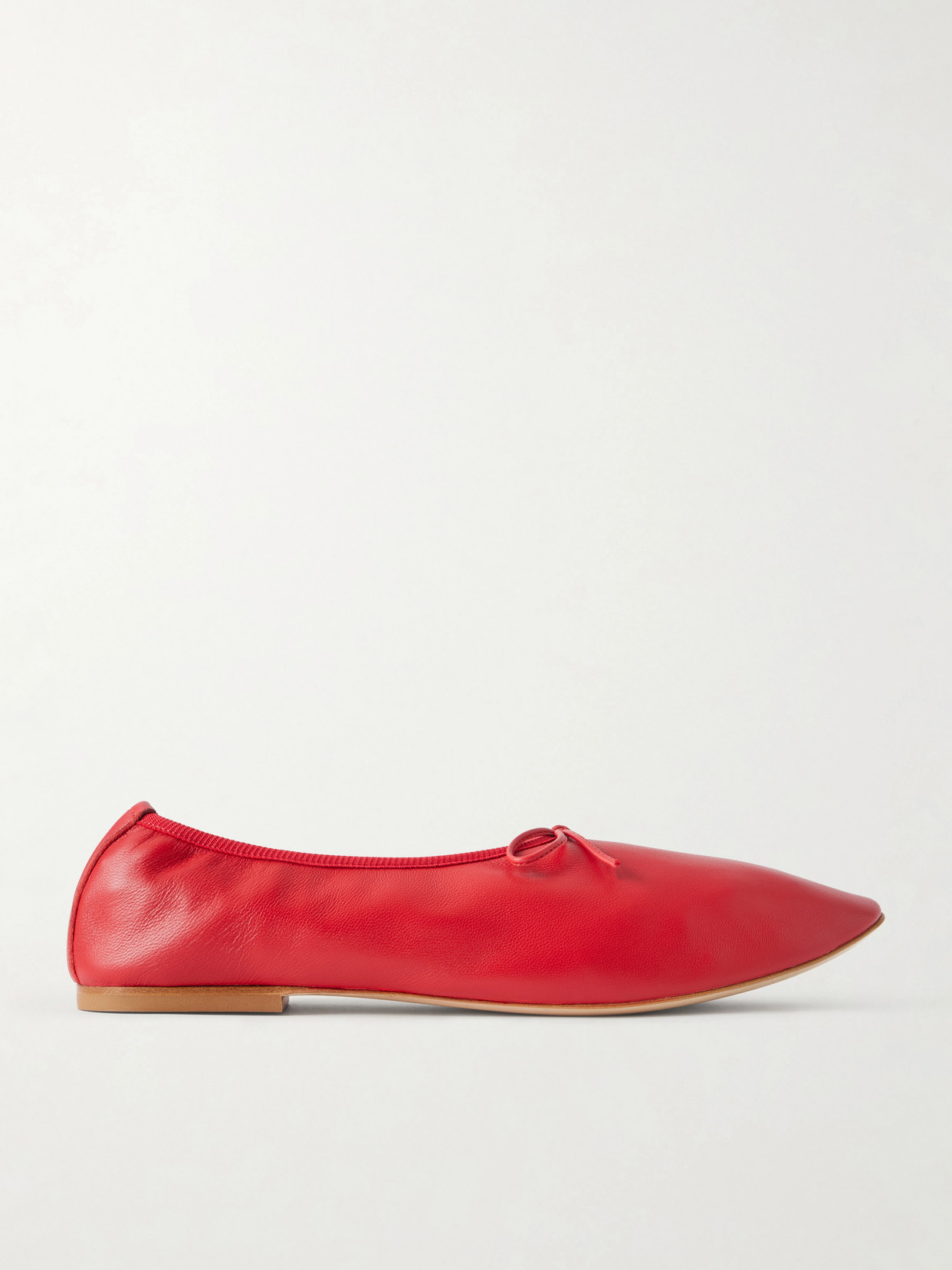 Jamie Haller The High Vamp Leather Ballet Flats In Red
