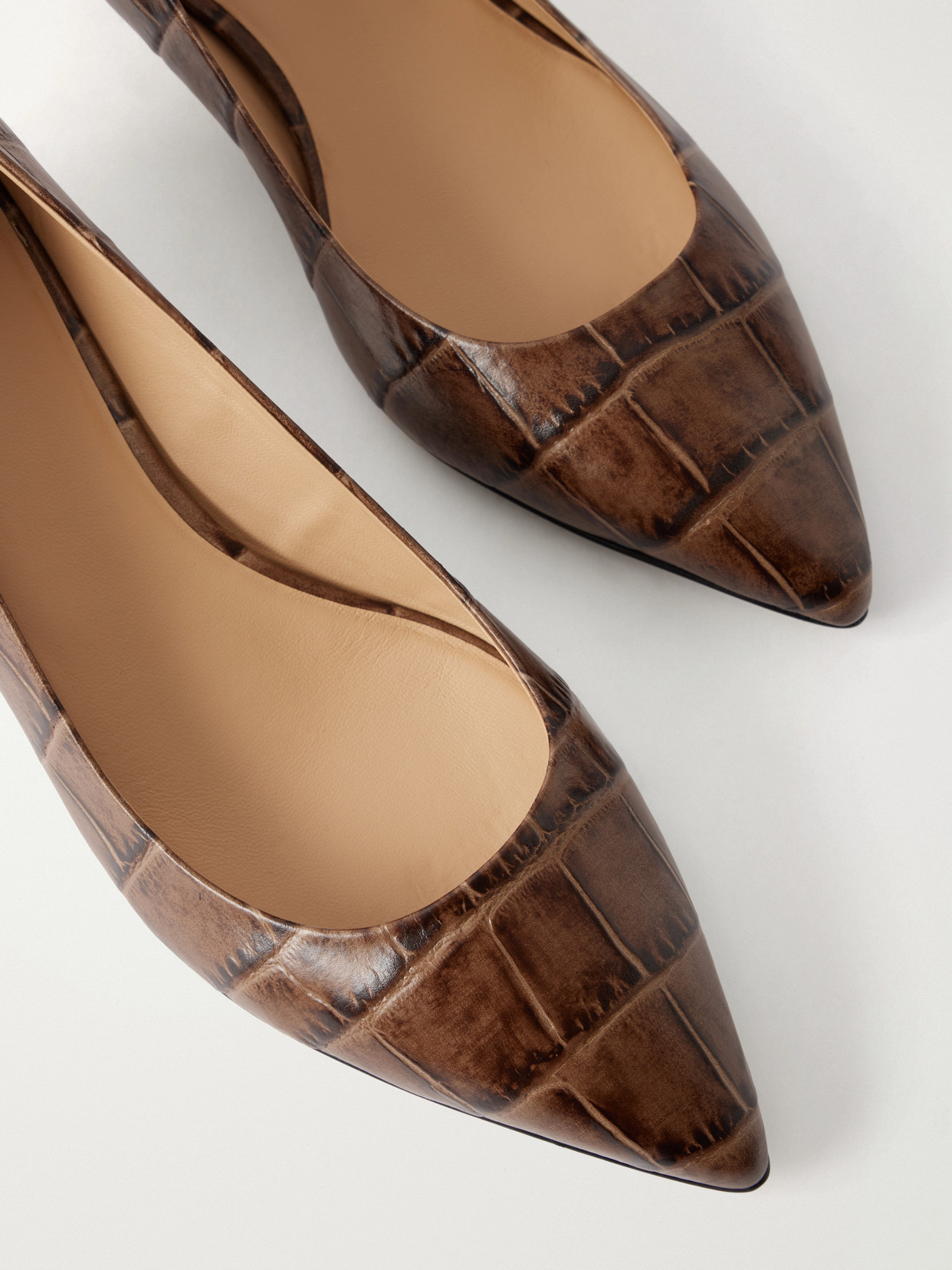 The Kitty Point 30 Croc-Effect Pumps