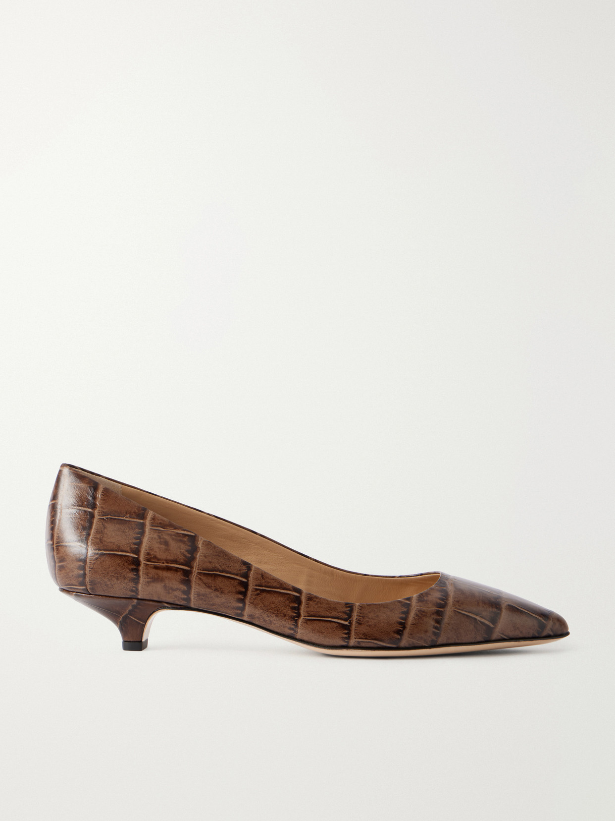Jamie Haller The Kitty Croc-effect Leather Pumps In Gray