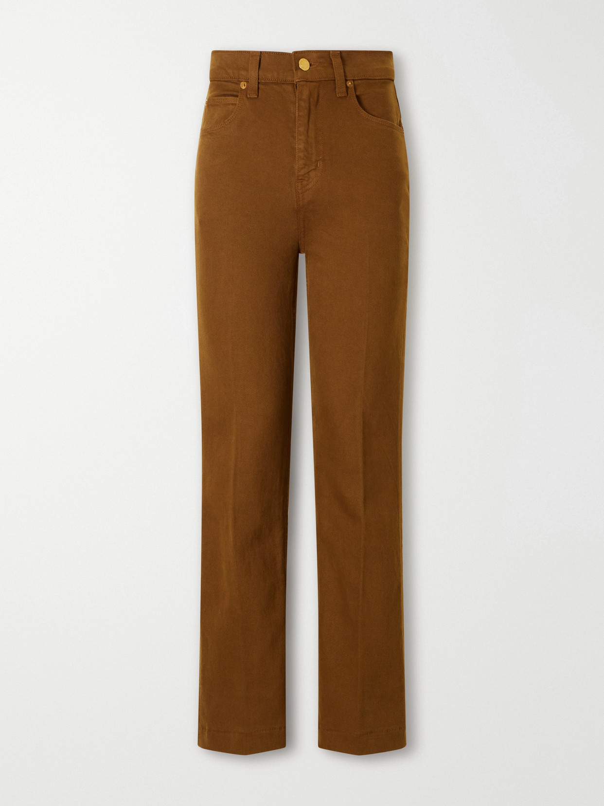 Jamie Haller The Kenickie Blind Crease High-waist Streight-leg Jeans In Brown