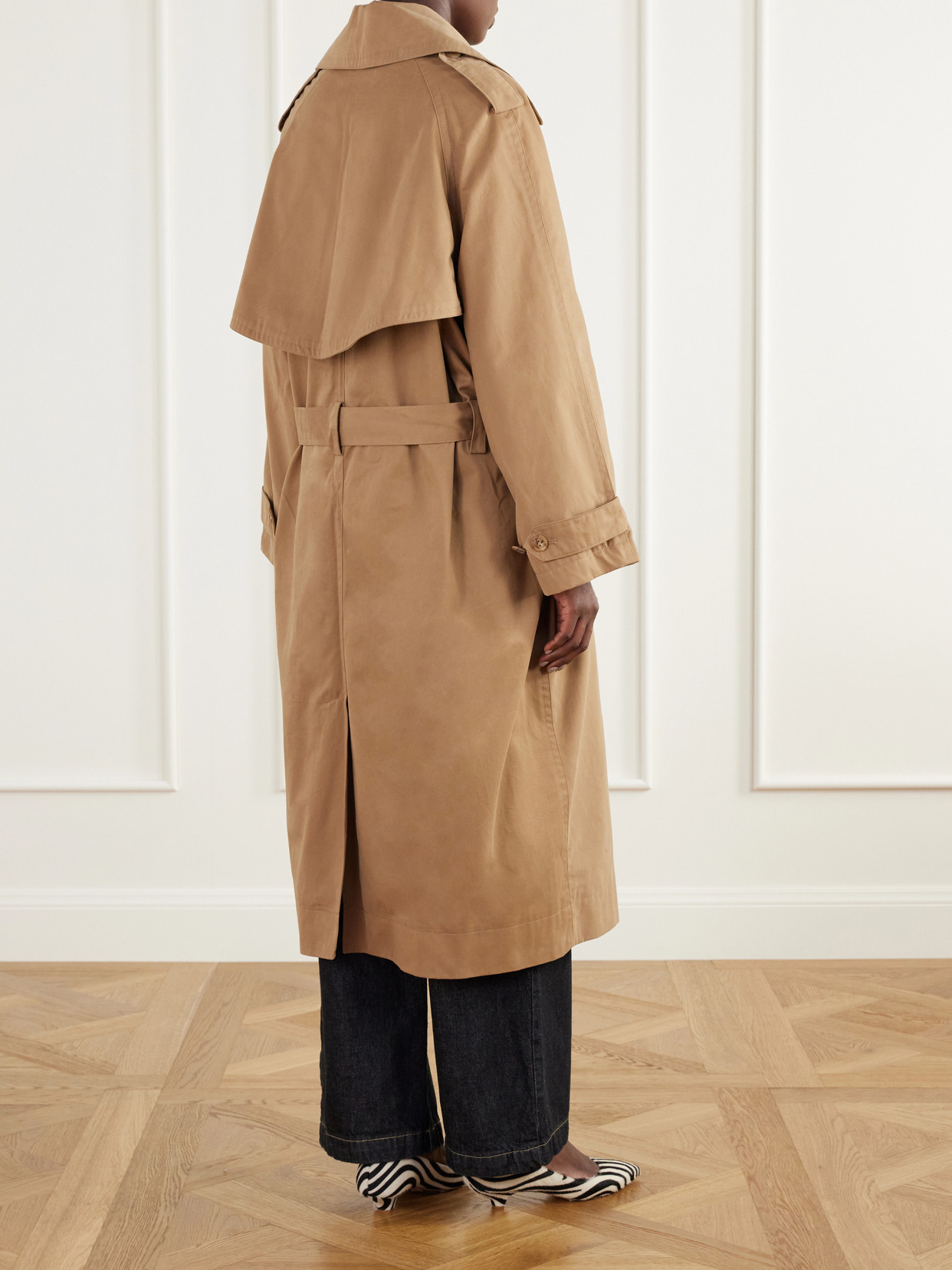 The Traditional Double-Breasted Belted Cotton-Twill Trench Coat
