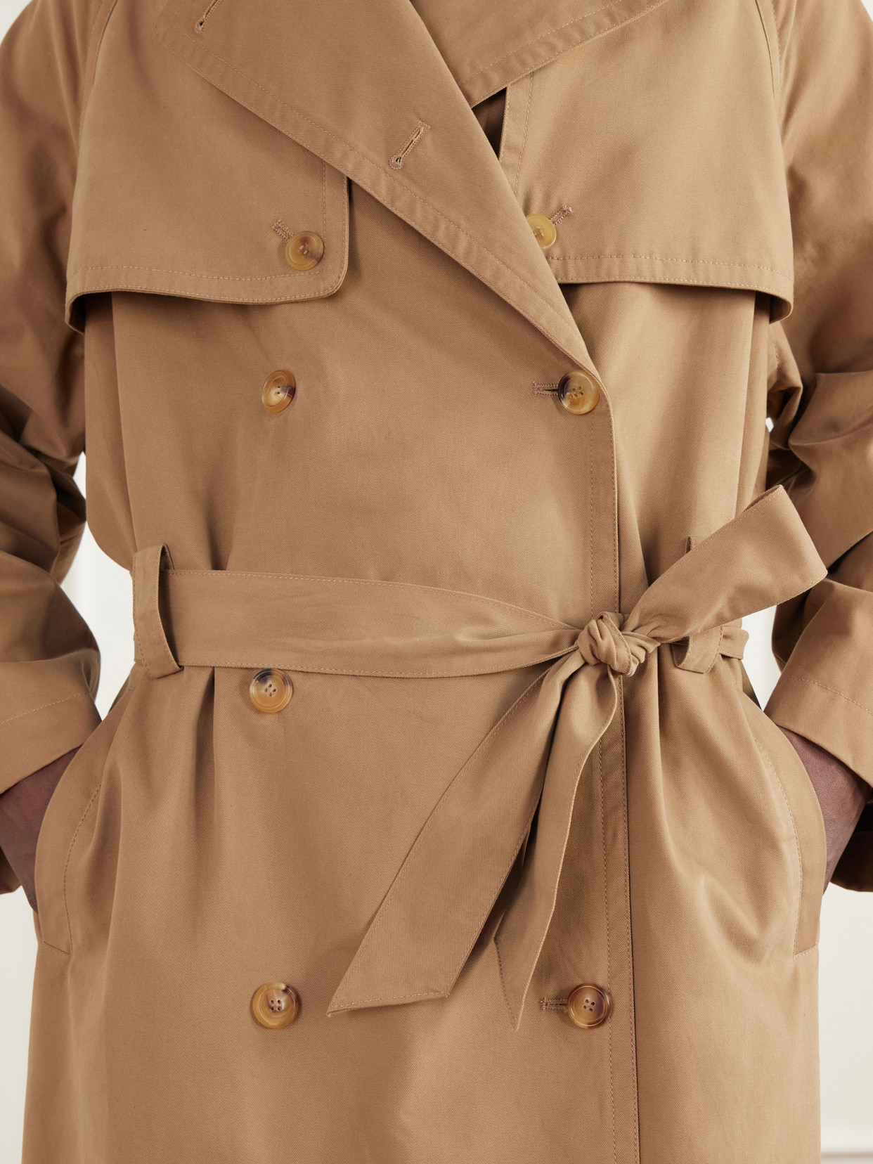 The Traditional Double-Breasted Belted Cotton-Twill Trench Coat