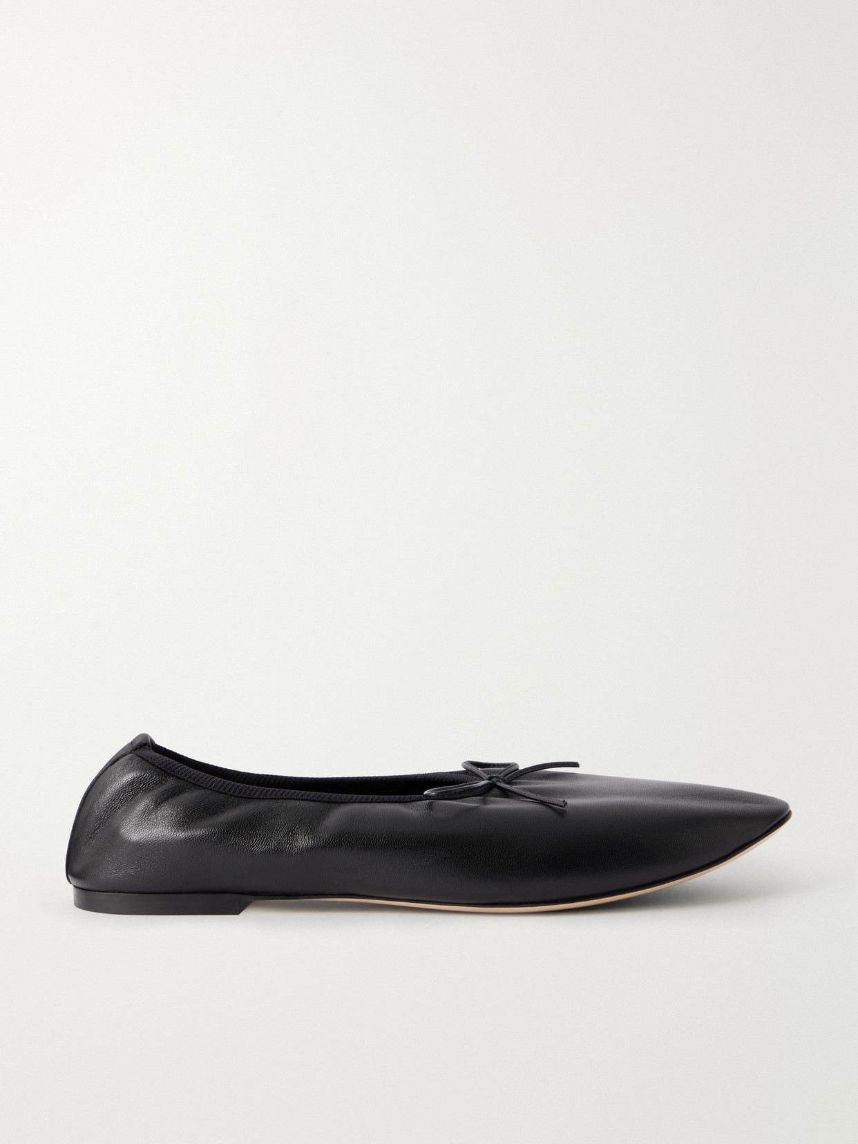 Jamie Haller The High Vamp Leather Ballet Flats In Black