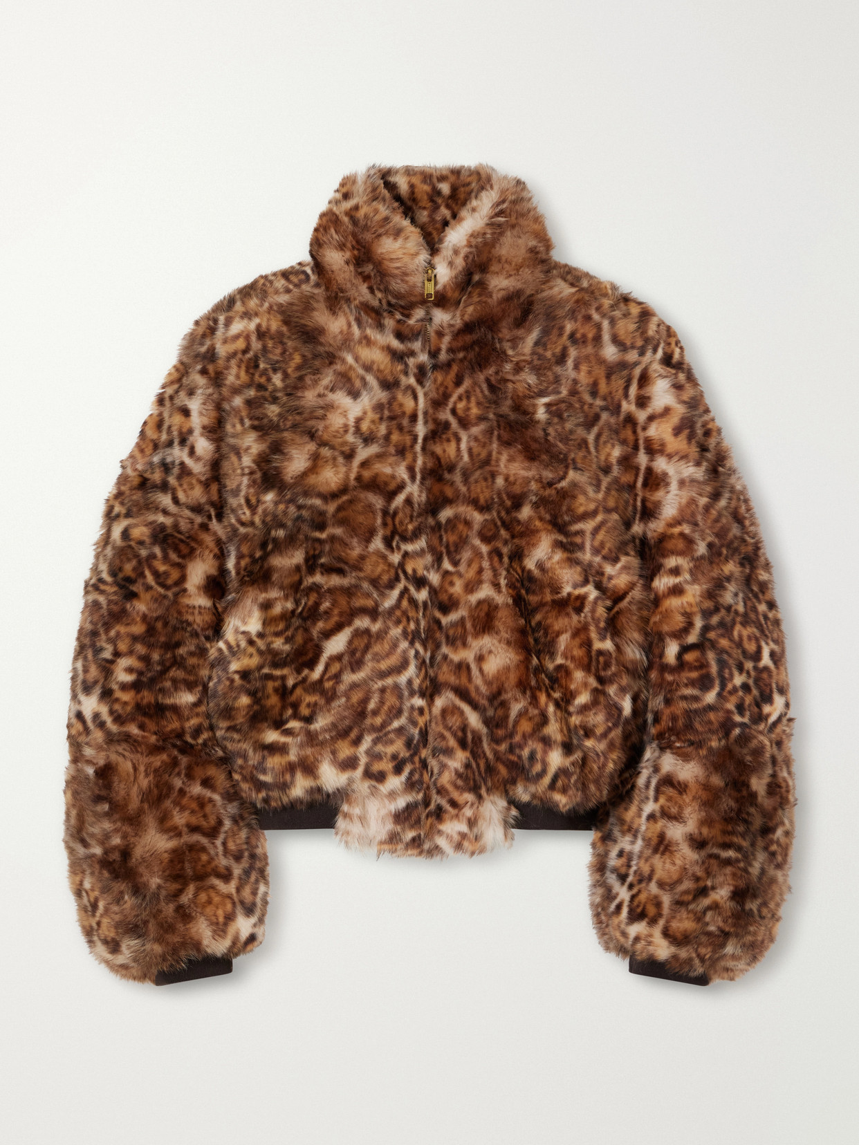 Willy Chavarria Ruff Rider Cheetah-print Shearling Bomber Jacket In Brown