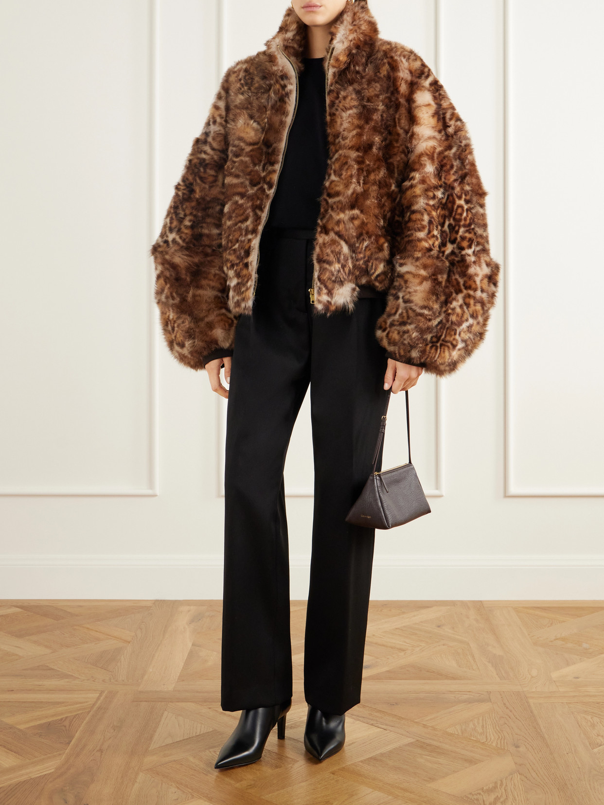 Ruff Rider Cheetah-Print Shearling Bomber Jacket