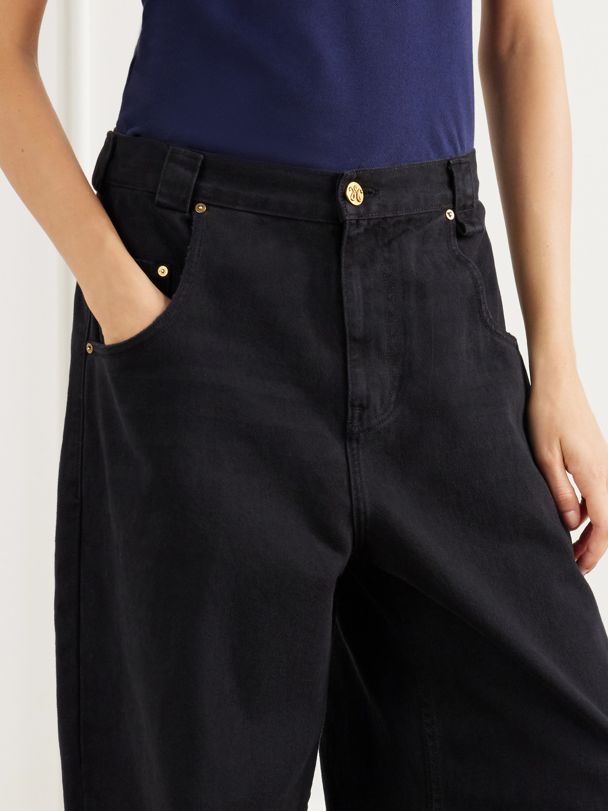 Bad Girl Faded Mid-Rise Wide- Leg