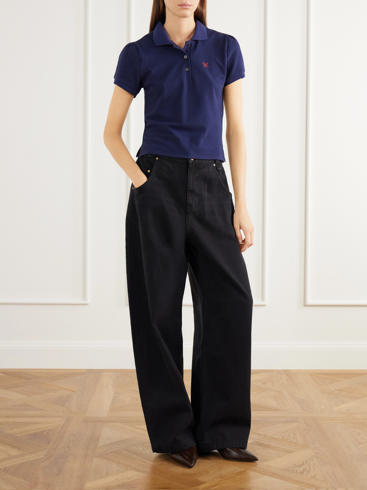 Chavela Logo-Embroidered Cotton-Piqué Polo