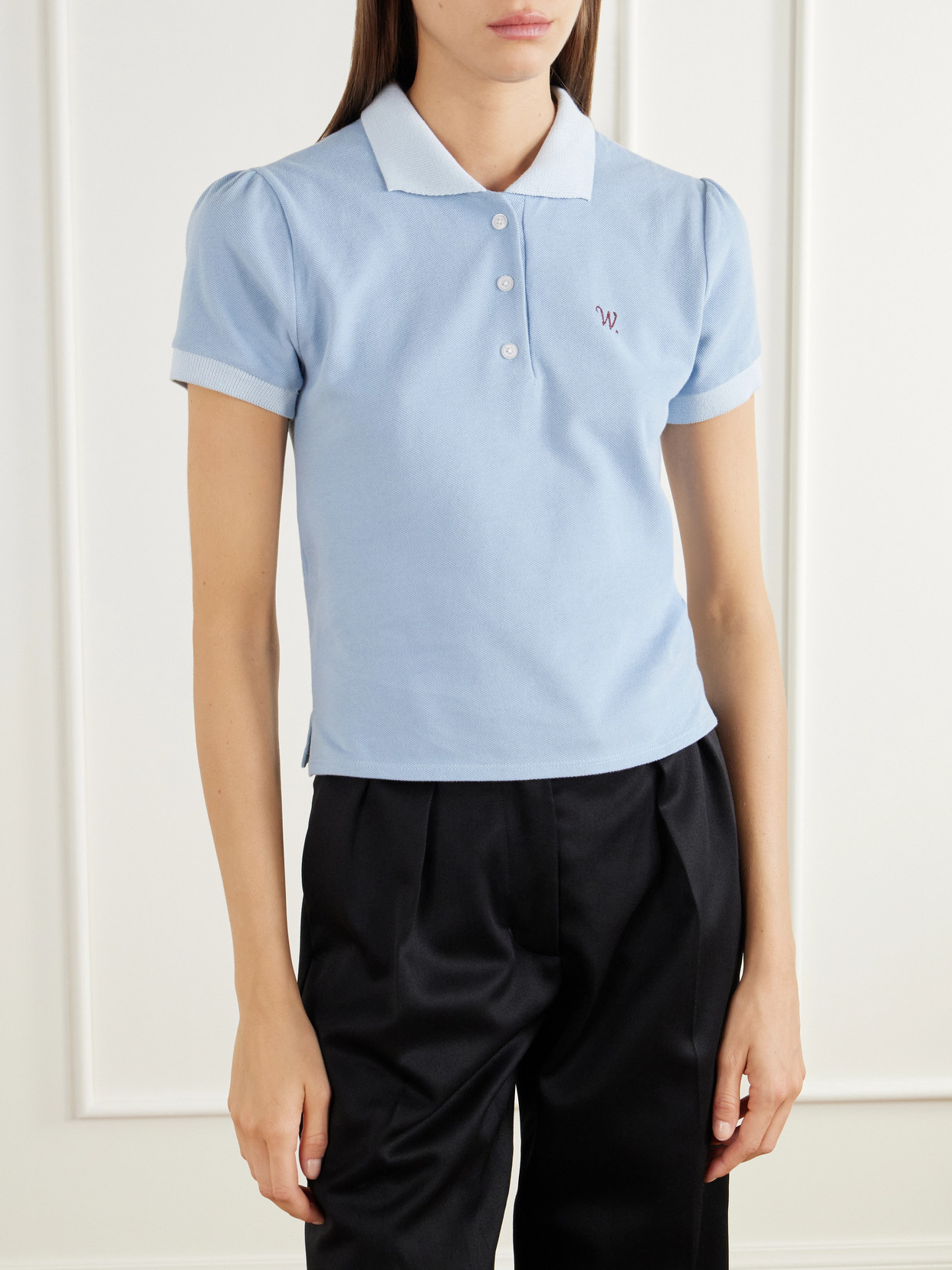 Chavela Logo-Embroidered Cotton-Piqué Polo