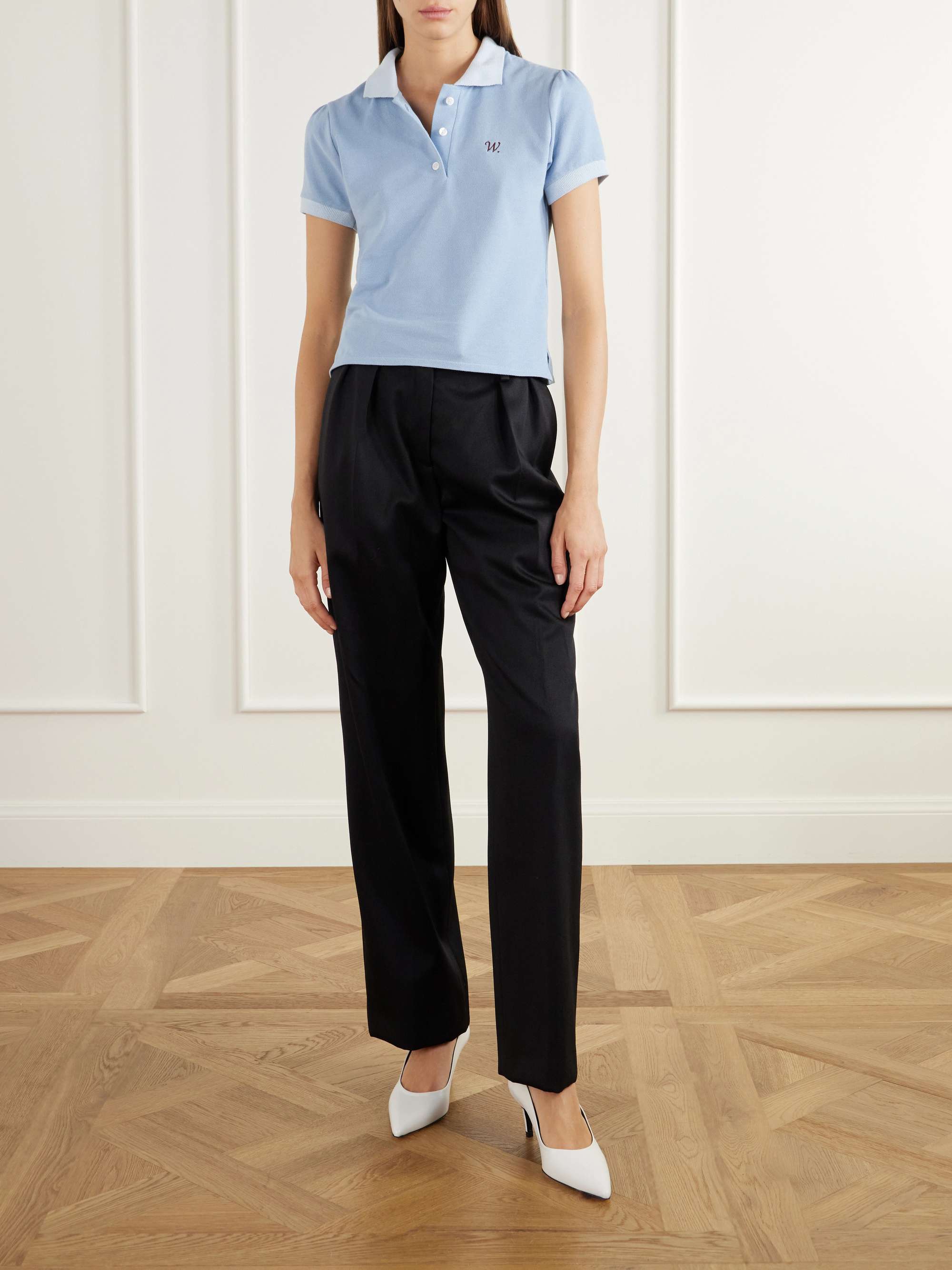 WILLY CHAVARRIA Chavela logo-embroidered cotton-piqué polo shirt
