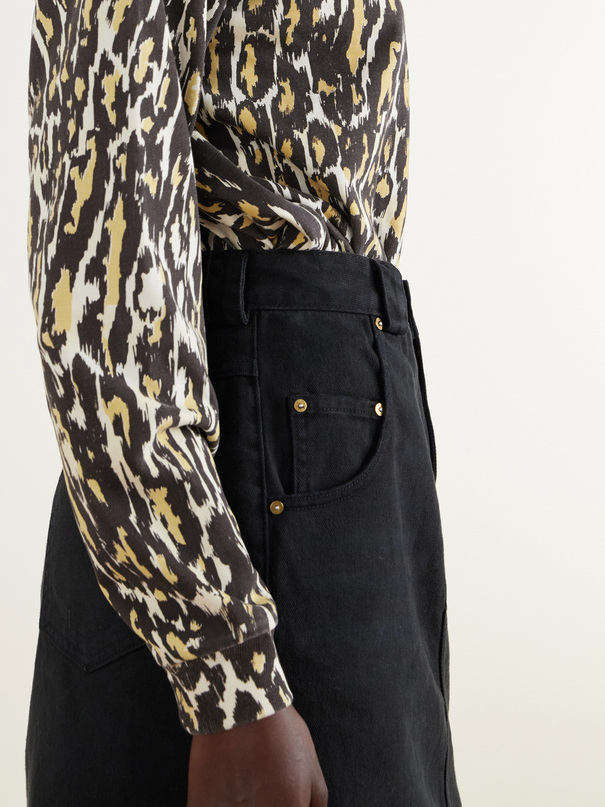Bad Girl Faded Denim Knee-Length Skirt