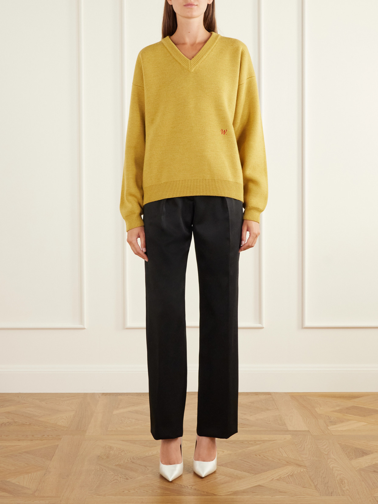 Chavarria Logo-Embroidered Rib-Trimmed Sweater