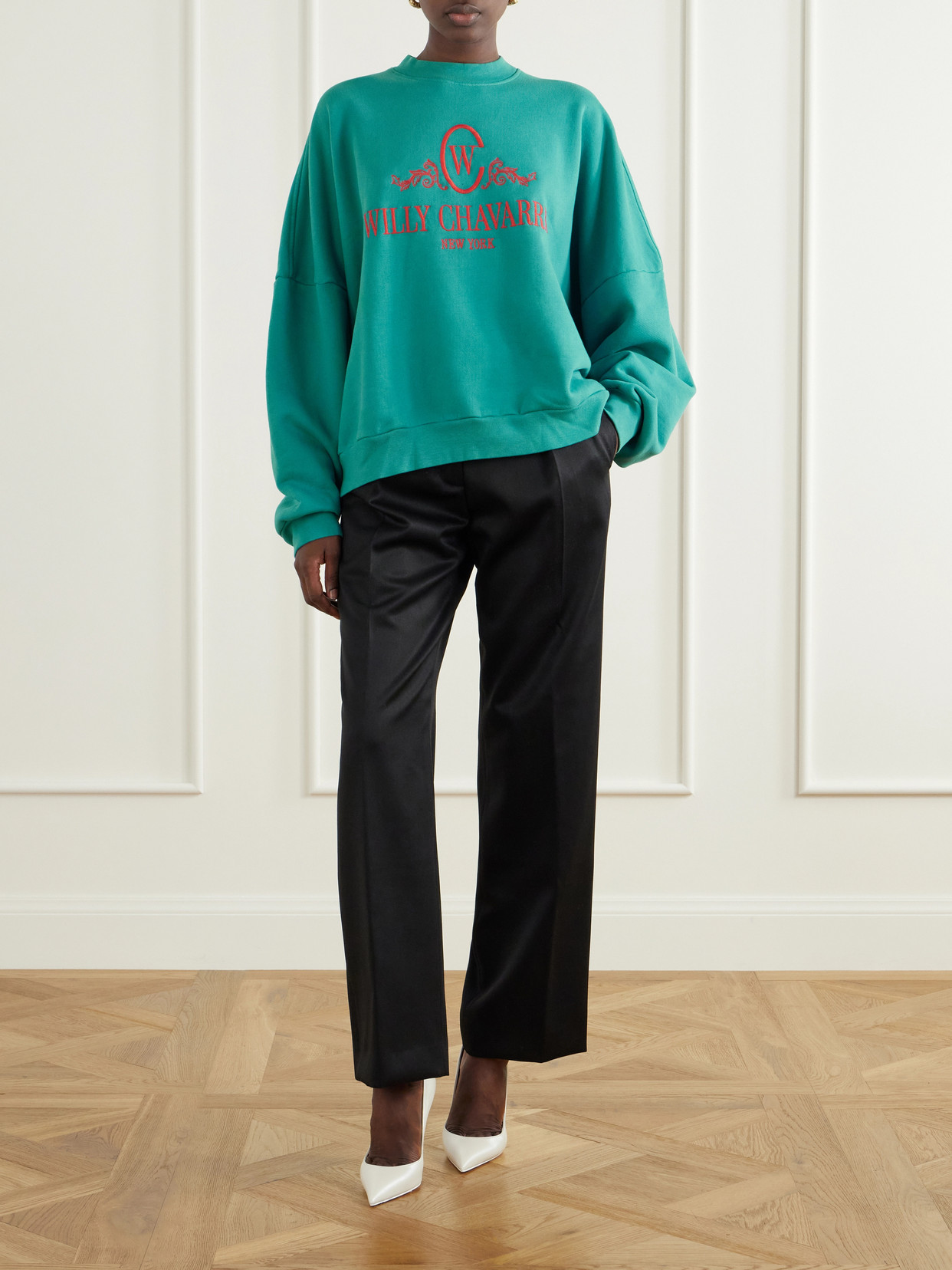 Chavantino Logo-Embroidered Cotton-Jersey Sweatshirt