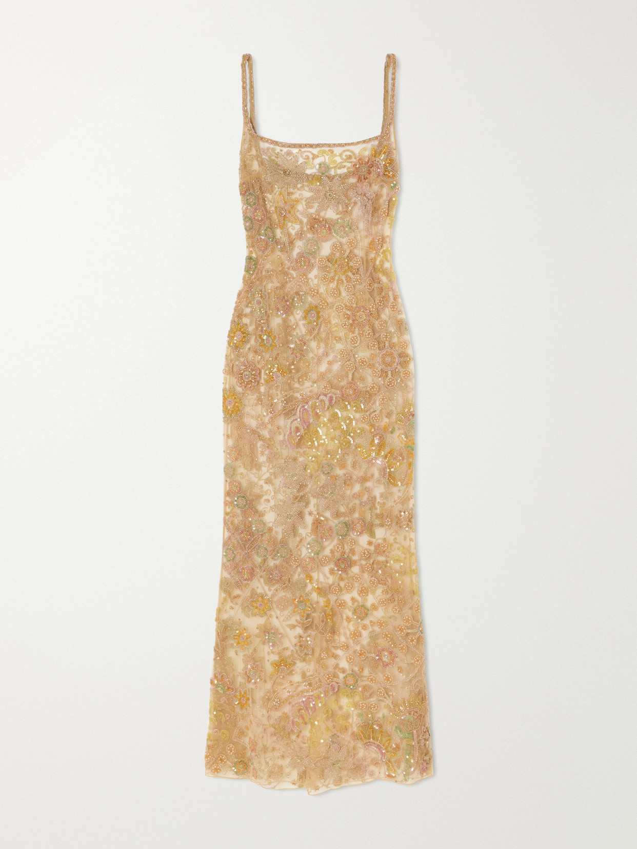 Clio Peppiatt Soléa Embellished Tulle Gown In Gold