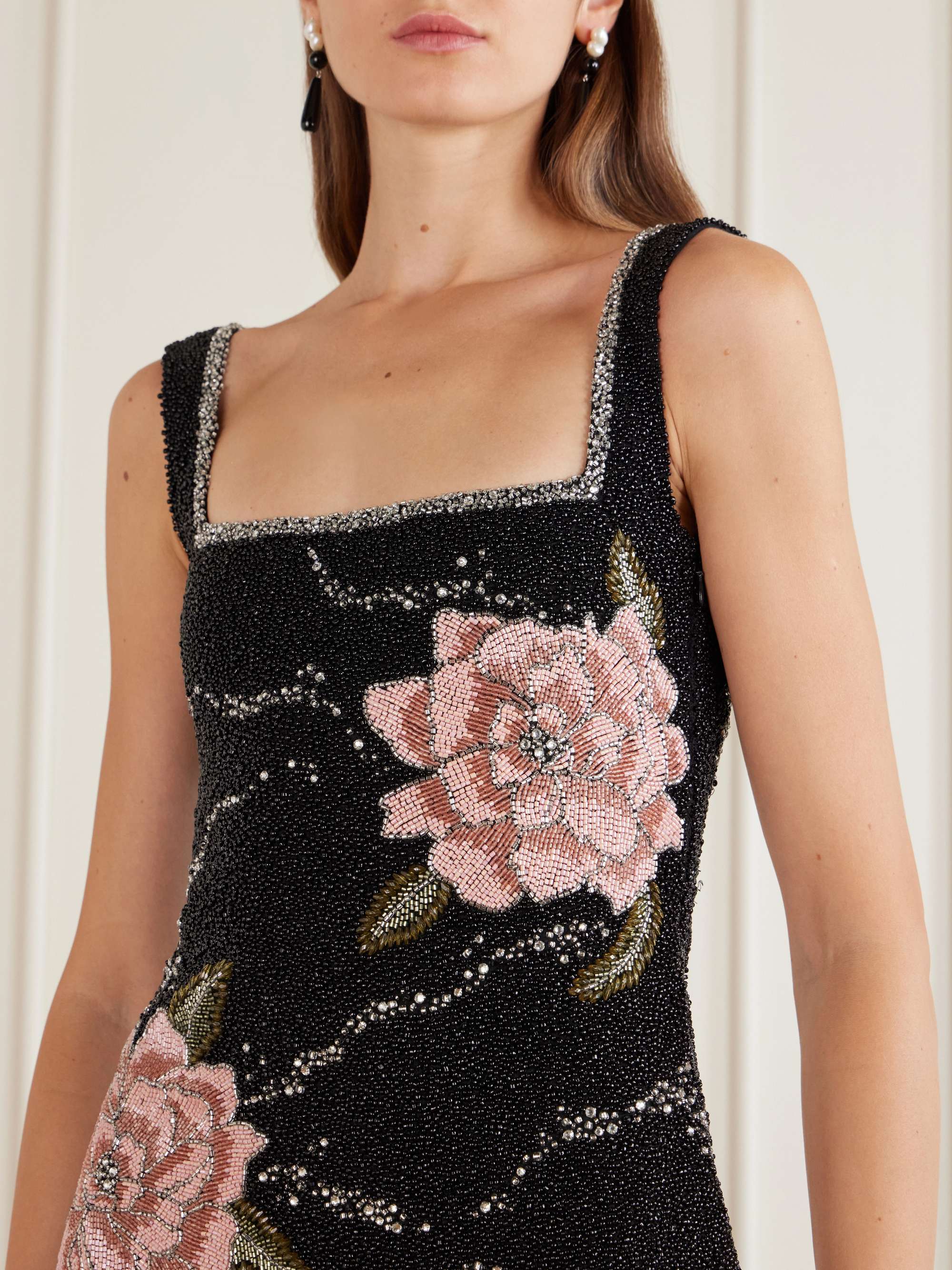 CLIO PEPPIATT Peony embellished stretch-mesh mini dress | NET-A-PORTER