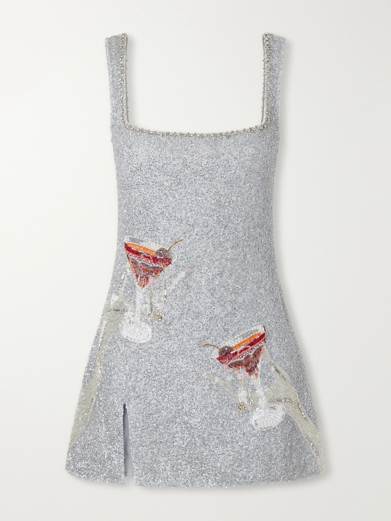 Clio Peppiatt Manhatten Sequin-embellished Mini Dress In Gray