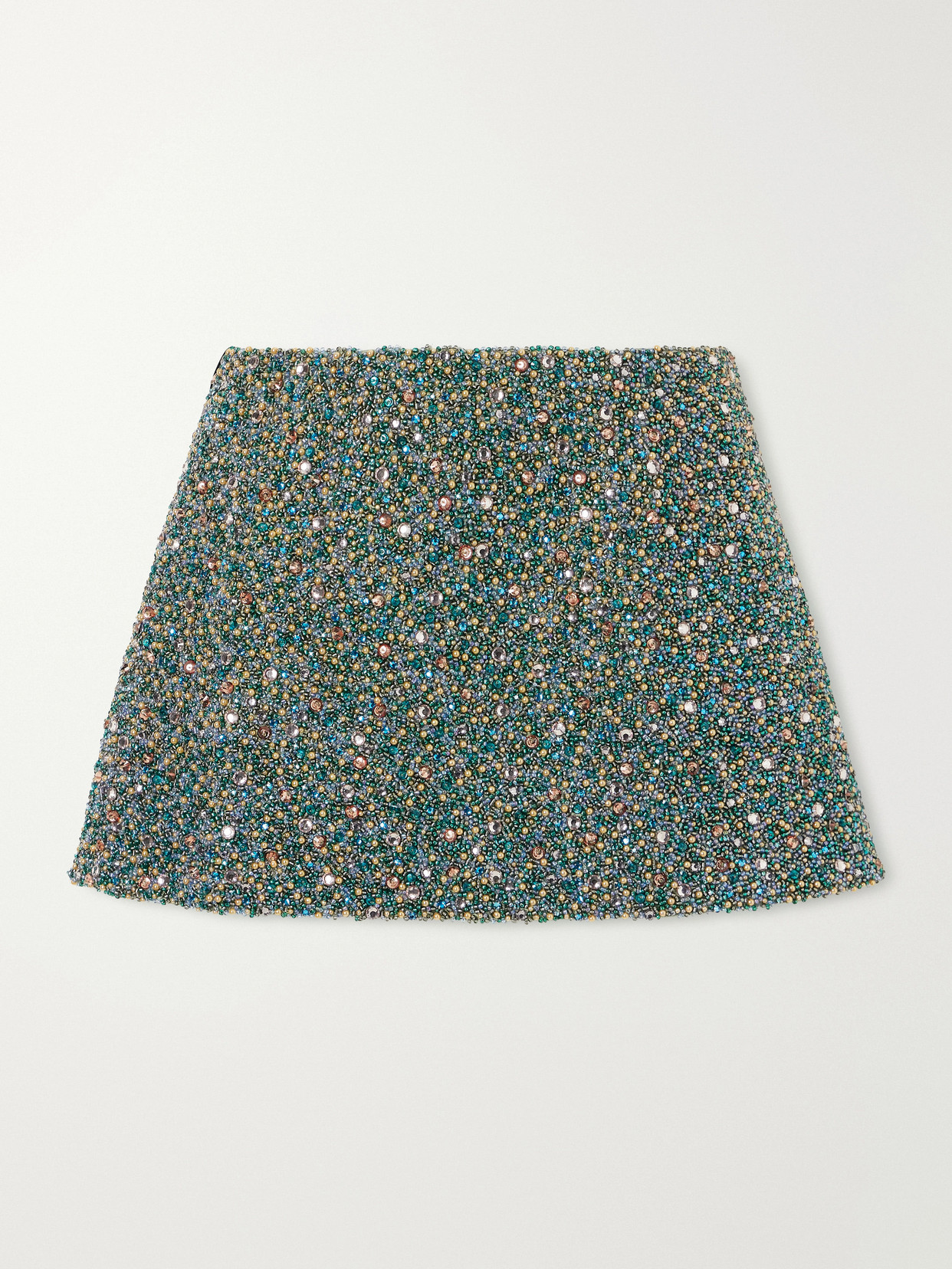Clio Peppiatt Ayla Embellished Mini Skirt In Green