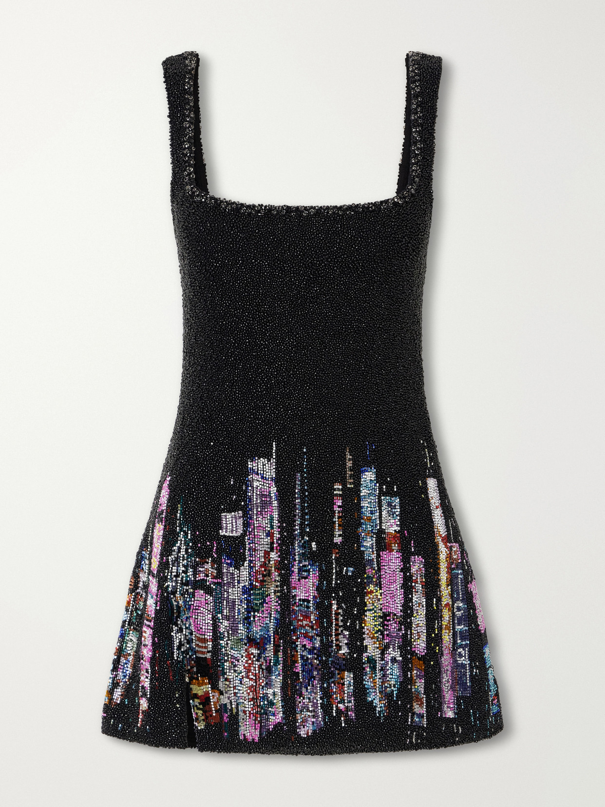 Clio Peppiatt Tokyo Embellished Stretch-mesh Mini Dress In Black