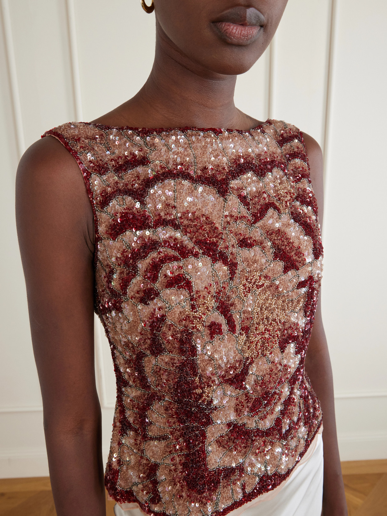 Sequin-Embellished Blouse