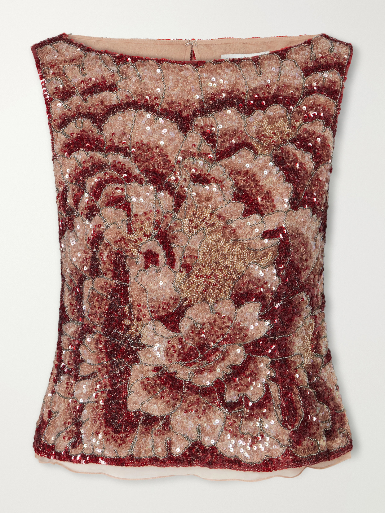 Clio Peppiatt Sequin-embellished Blouse In Red
