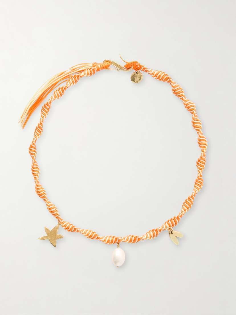 ALÉMAIS Calypso Macrame And Pearl Charm Necklace