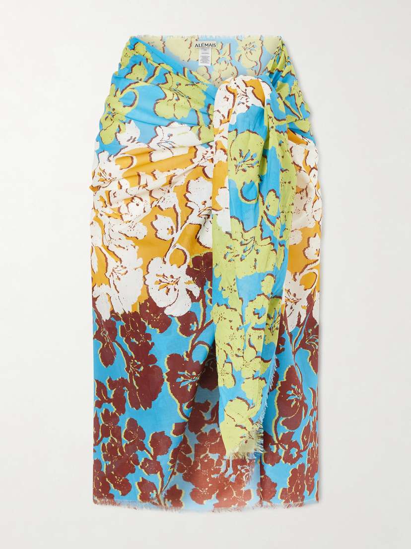ALÉMAIS Splice Printed Organic Cotton-voile Pareo