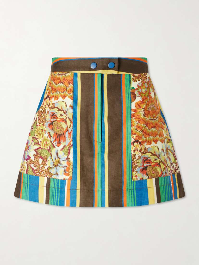 ALÉMAIS Striped Cotton Mini Skirt