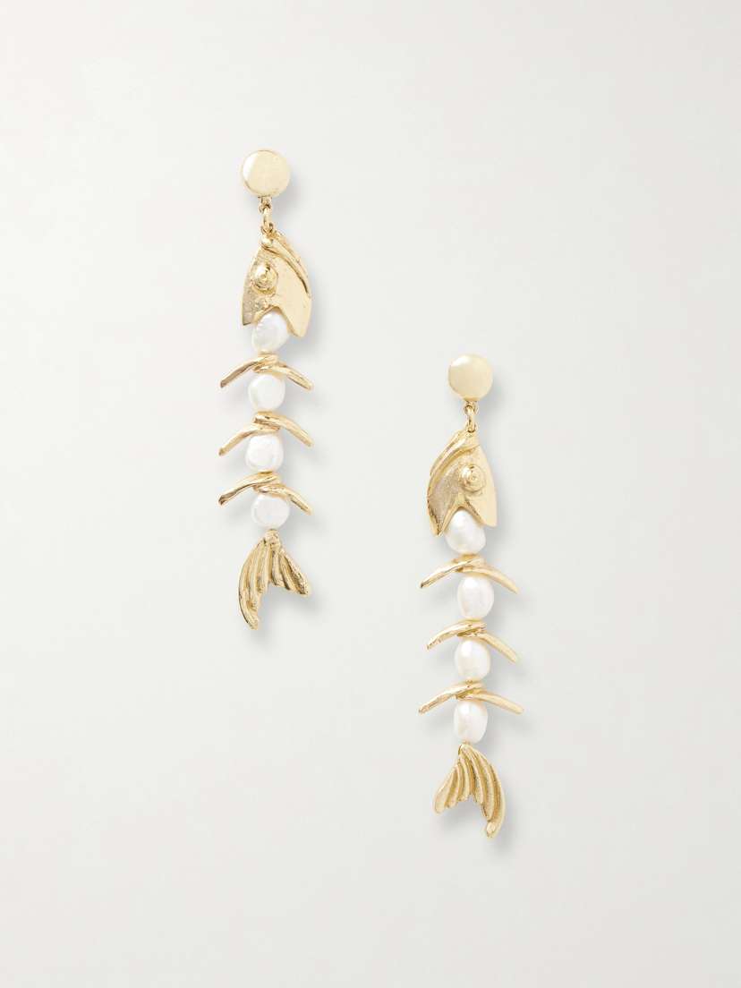 ALÉMAIS Calypso Gold-tone And Pearl Drop Earrings