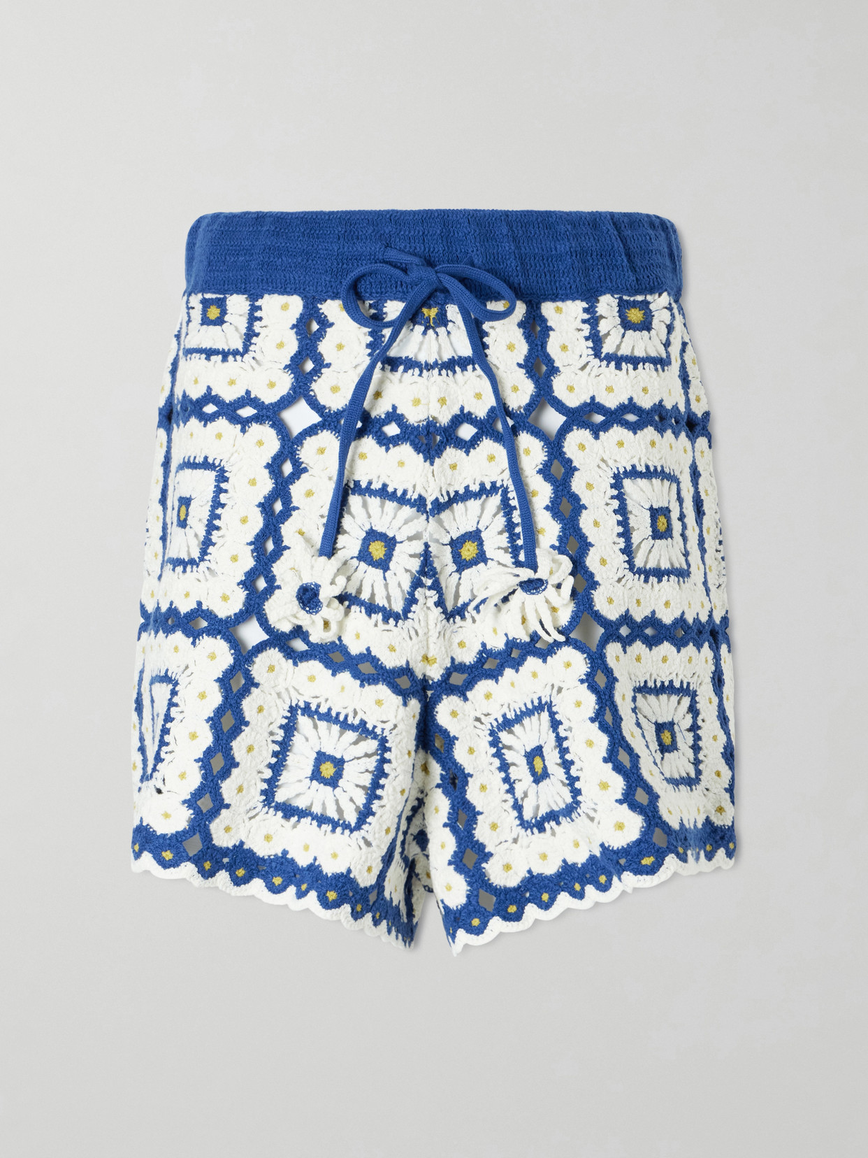 Alemais Dolly Crocheted Cotton Shorts In Multi
