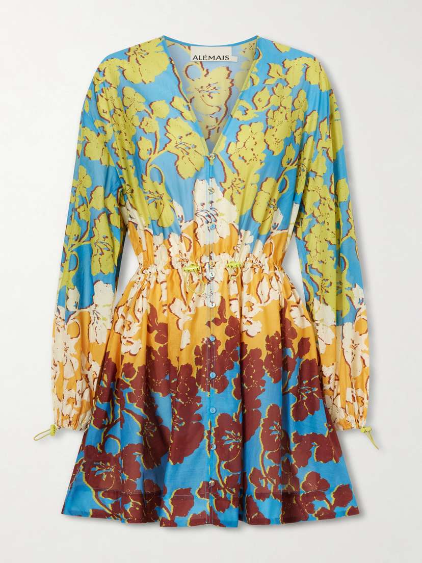 ALÉMAIS Splice Cotton And Silk-blend Mini Dress