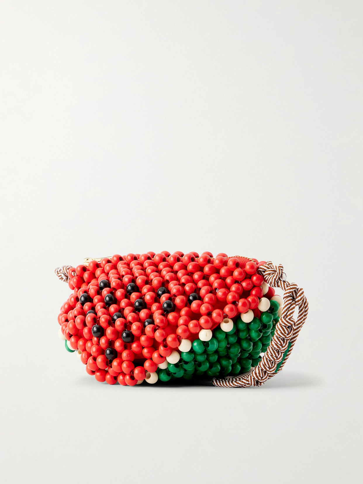 Alémais - Watermelon Beaded Wood Shoulder Bag