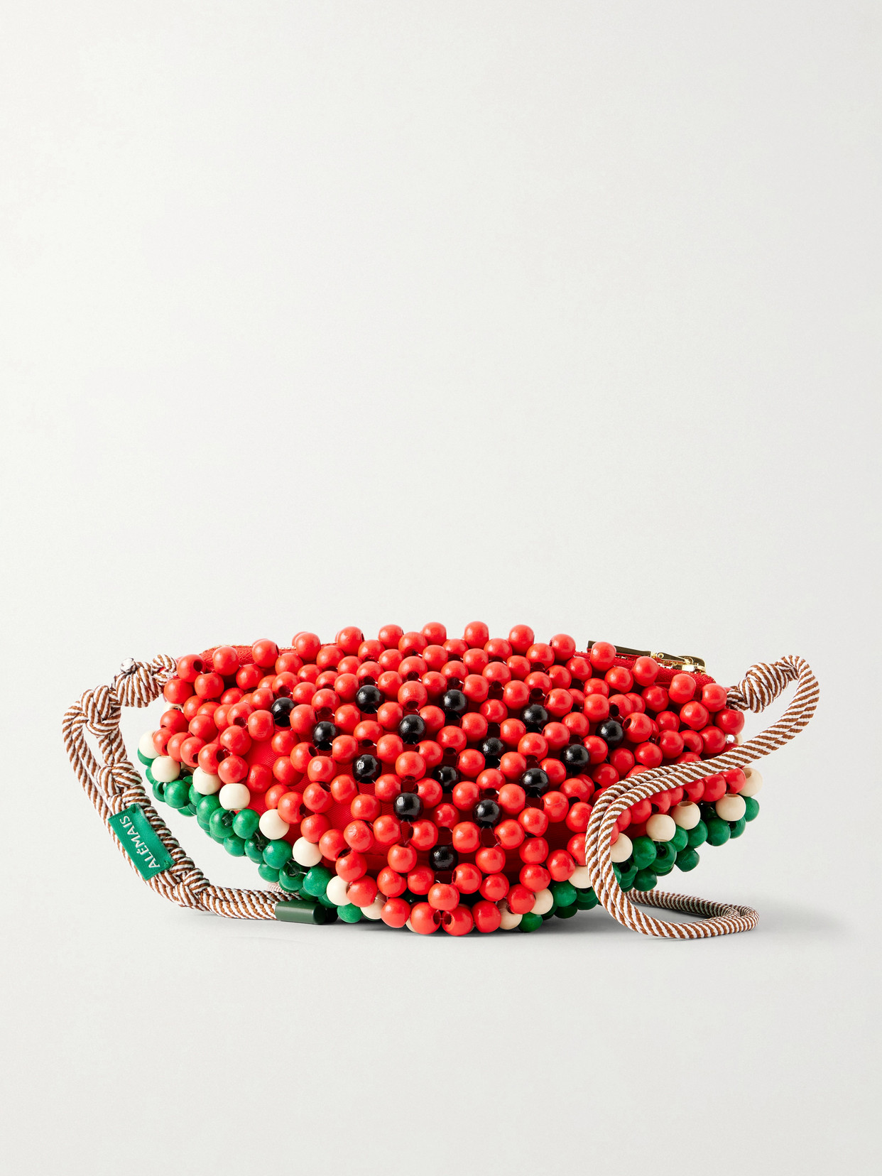 Alémais - Watermelon Beaded Wood Shoulder Bag