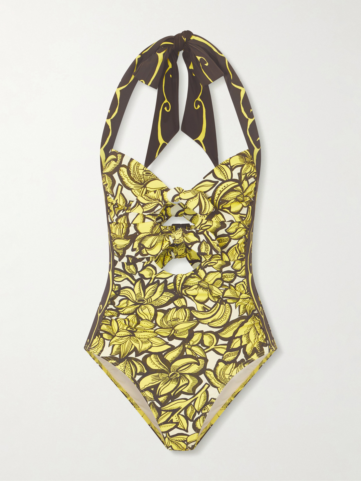 Alemais Mona Printed Swimsuit In Yellow