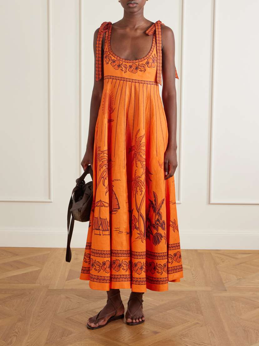 ALÉMAIS Boathouse Ballet Printed Linen Midi Dress | Thumbnail 2 ALÉMAIS Boathouse Ballet Printed Linen Midi Dress | Thumbnail 2