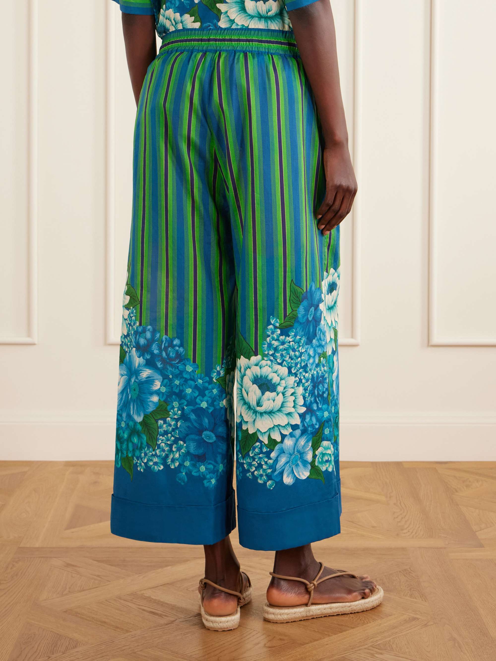 ALÉMAIS Margo printed organic cotton-voile wide-leg pants | NET-A