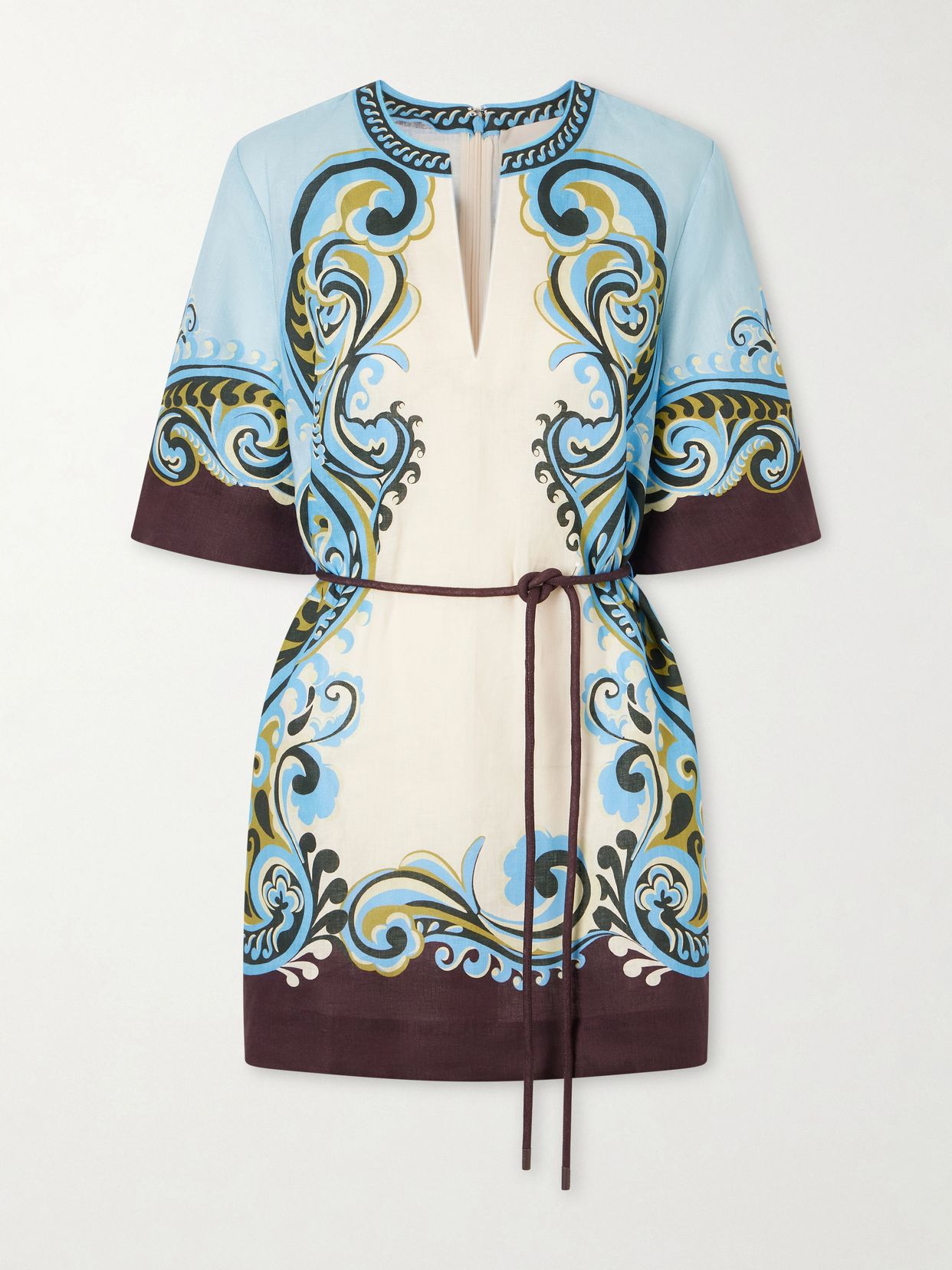 Natalia printed linen mini dress