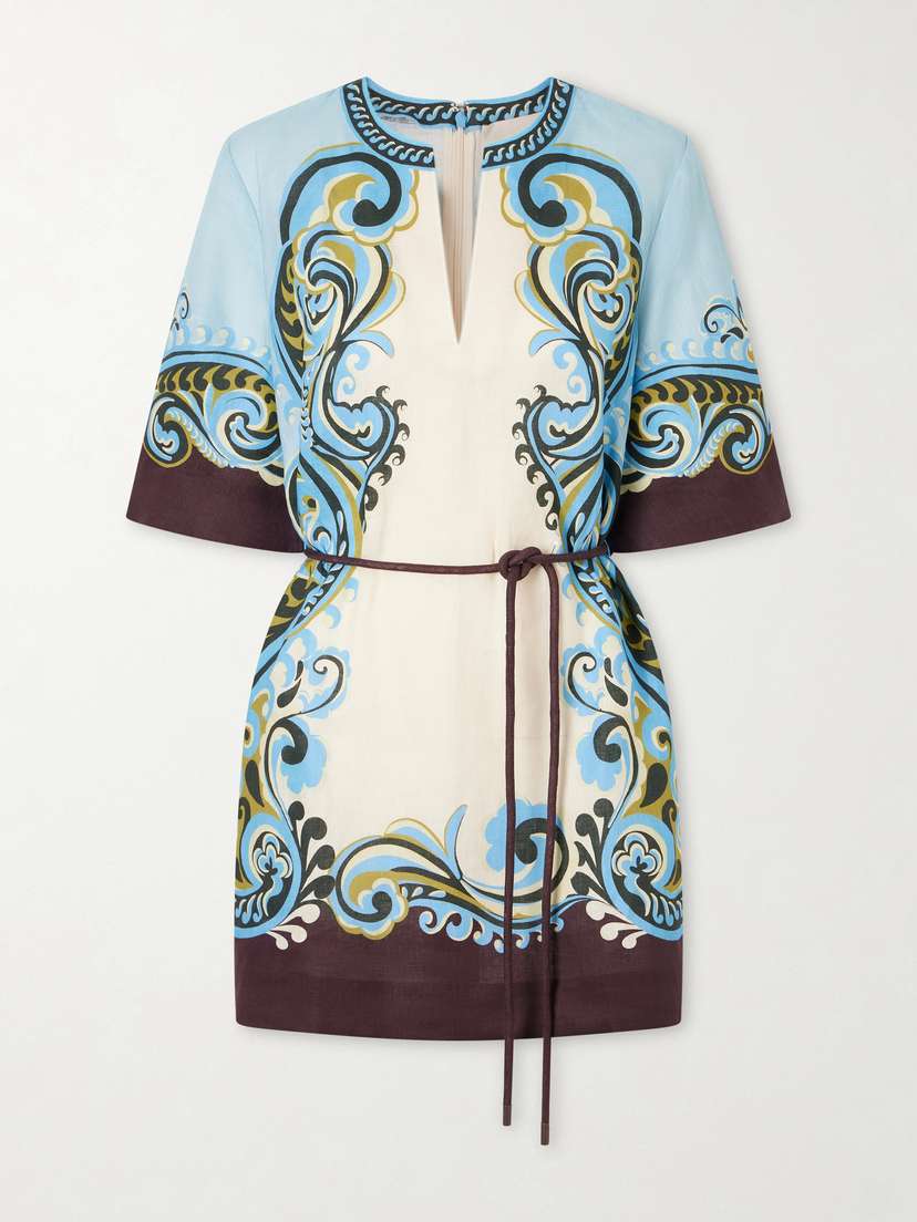 ALÉMAIS Natalia Printed Linen Mini Dress