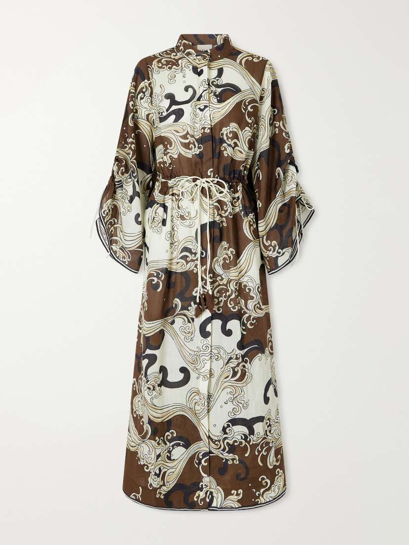ALÉMAIS Otis Printed Ramie Midi Dress