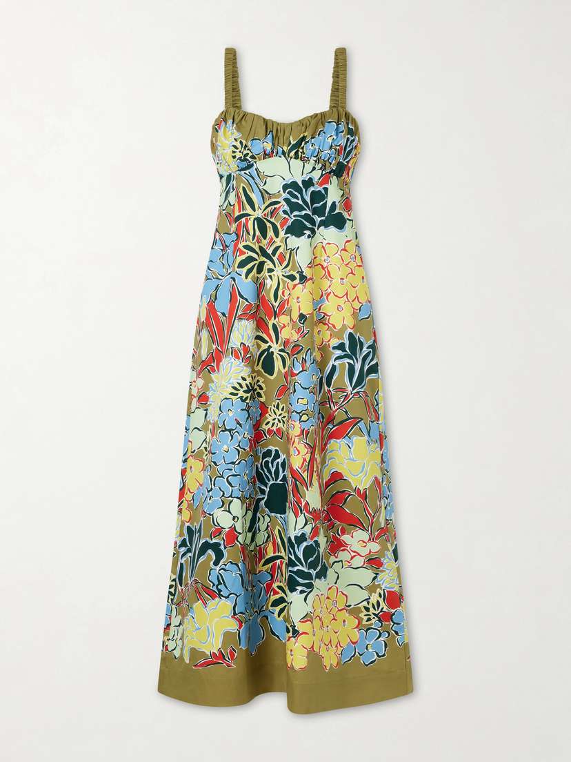 ALÉMAIS Solstice Floral-print Organic Cotton-poplin Midi Dress