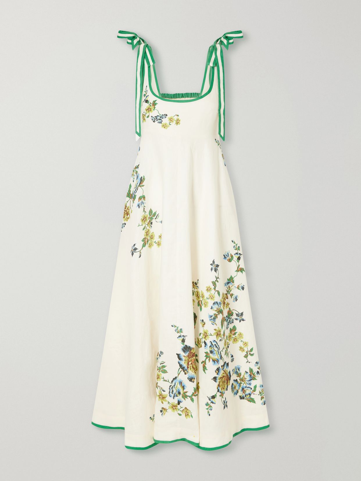 phyllis ballet floral print linen midi dress