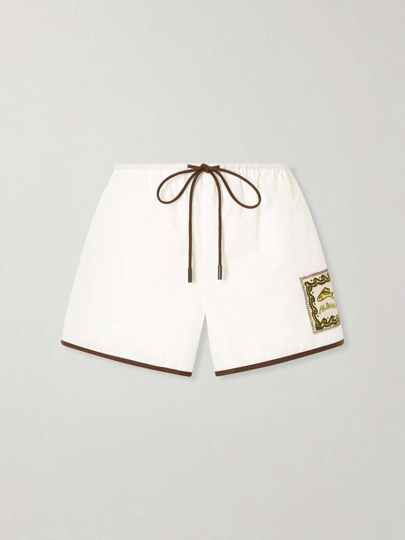 ALÉMAIS Scuba Embroidered Cotton-poplin Shorts