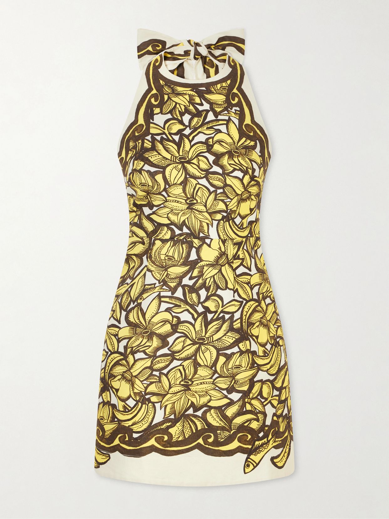 Mona floral-print hemp mini dress
