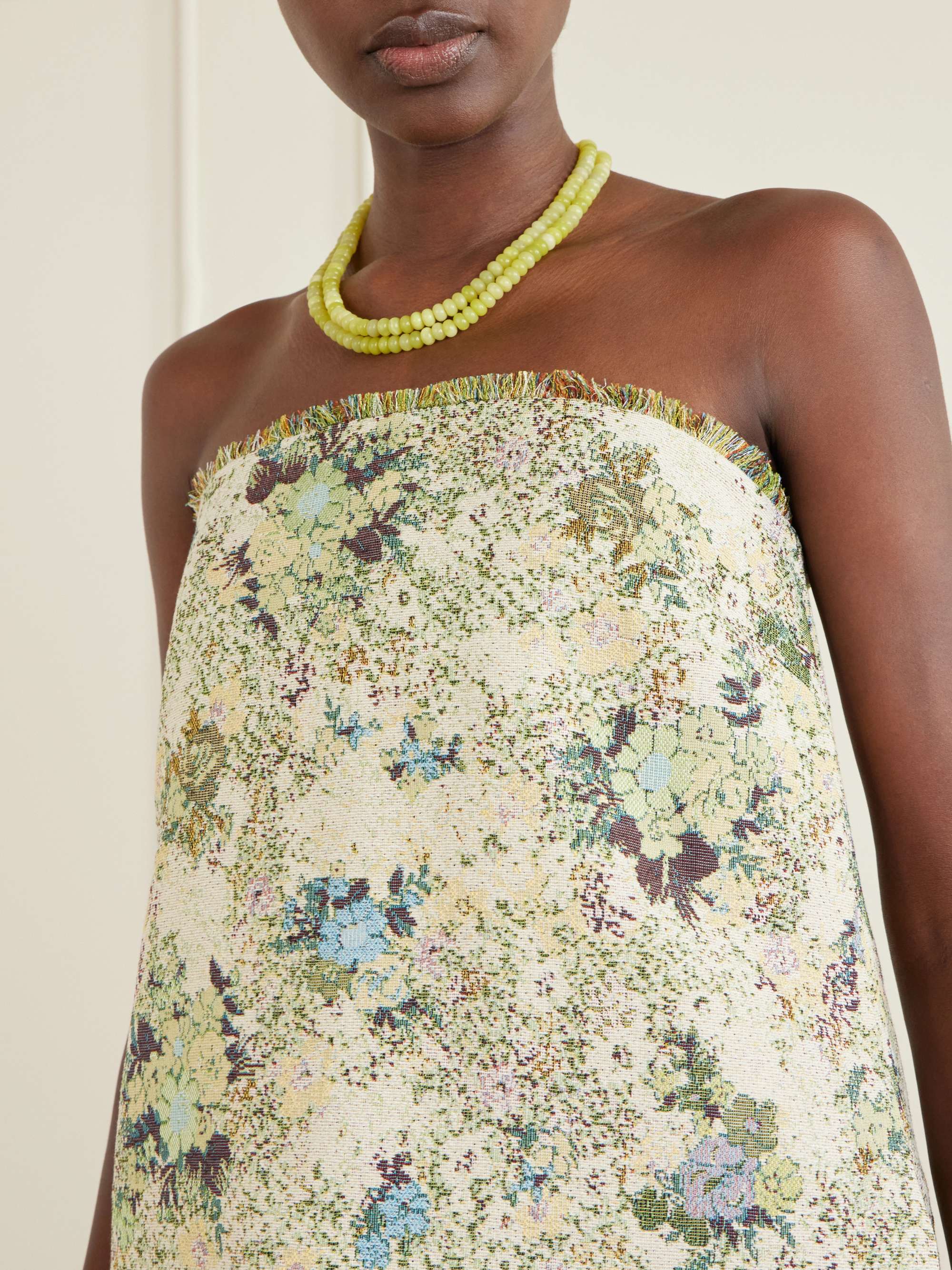ALÉMAIS Whitney strapless floral-jacquard bustier top | NET-A-PORTER