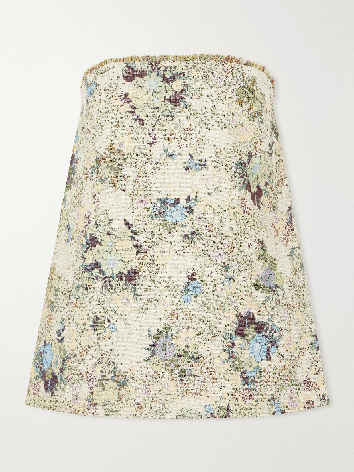 Alemais Whitney Strapless Floral-jacquard Bustier Top In Multi